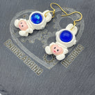 Cute Kawaii Bunny Astronaut with Heart Earrings