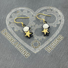 Small Science Space Black Astronaut with Star Earrings