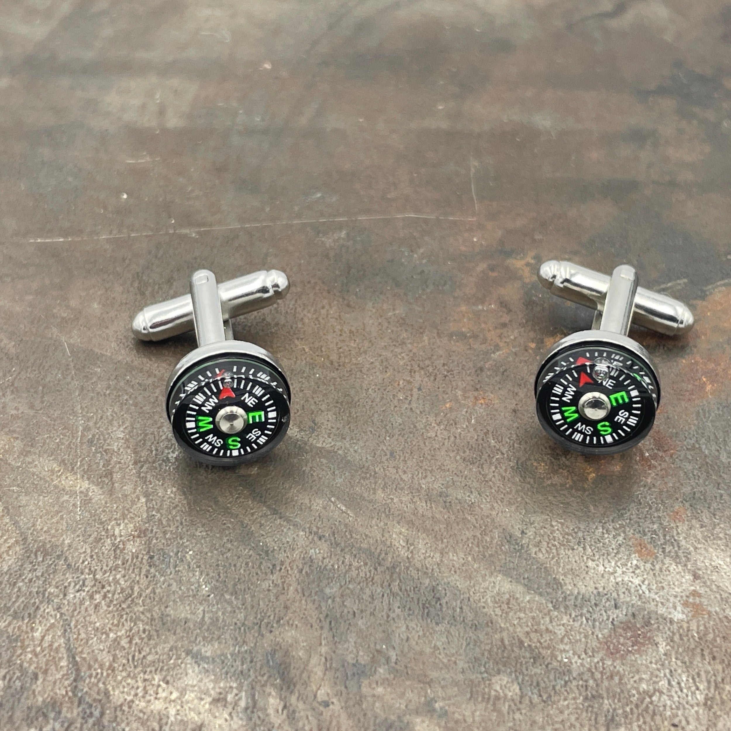 Round Functioning Compass Cufflinks