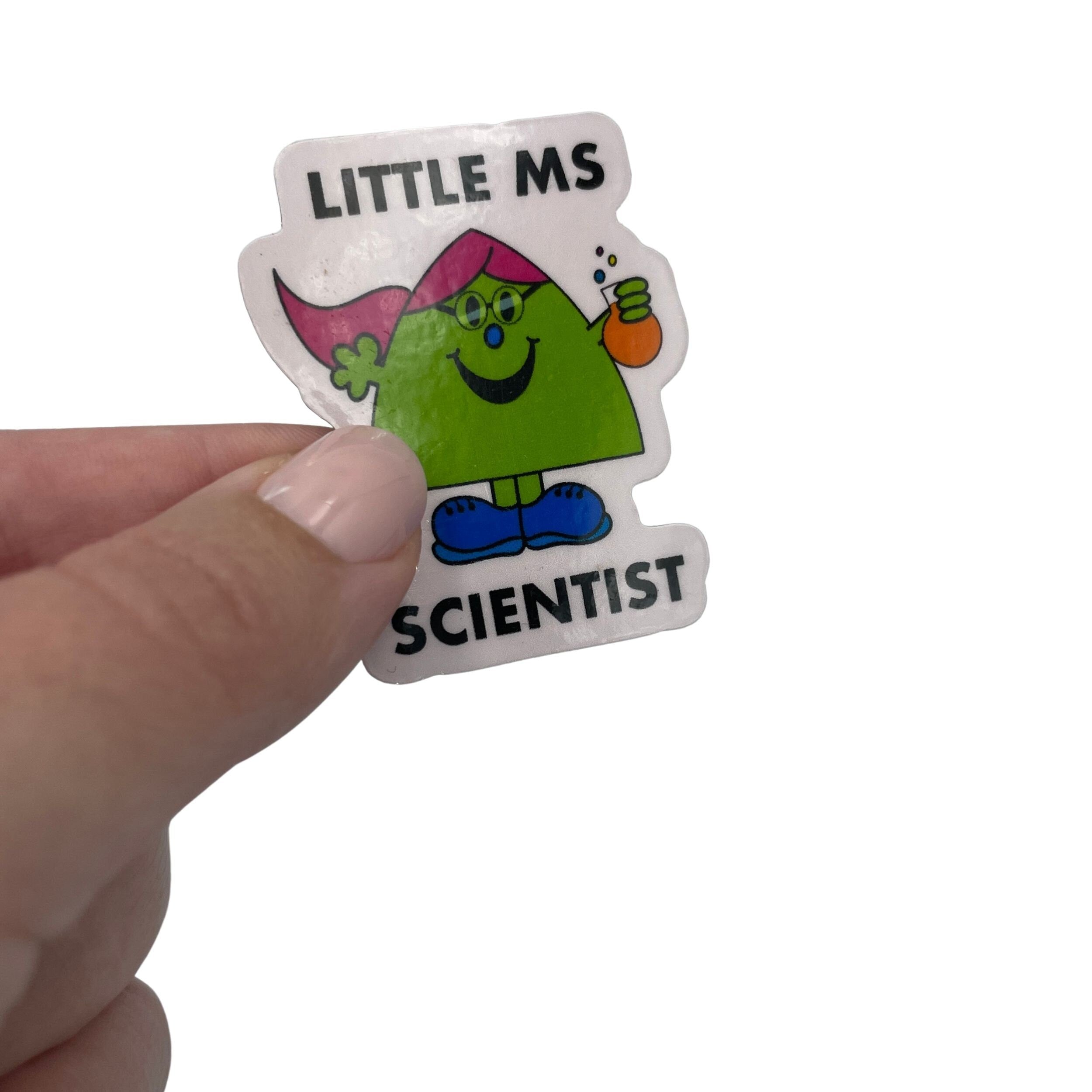 Little Ms Scientist Vinyl Coated Magnet. STEMinist Women and Girls in Science Gift