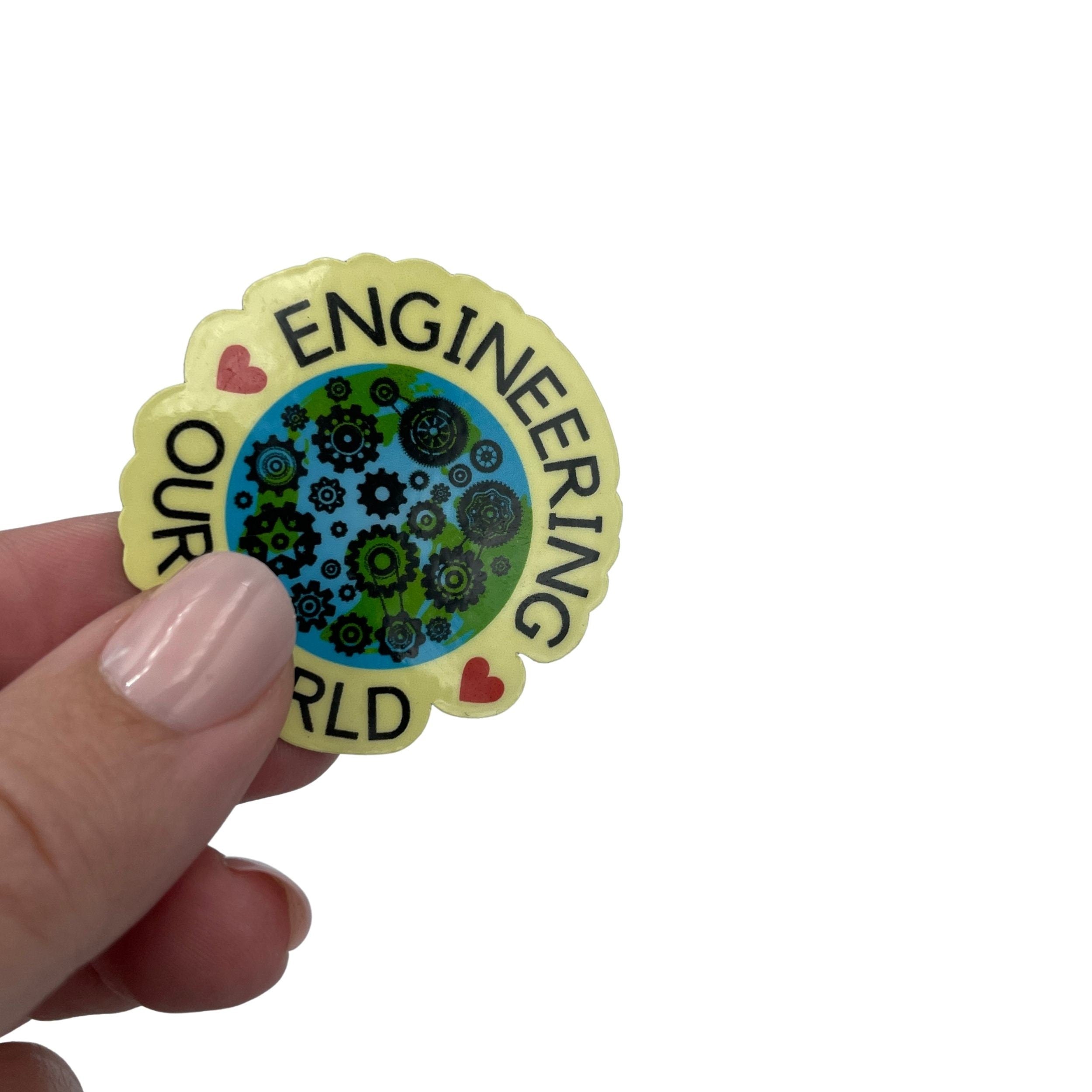 Engineering our World Vinyl Coated Magnet. Engineer Gift