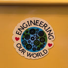 Engineering our World Vinyl Coated Magnet. Engineer Gift