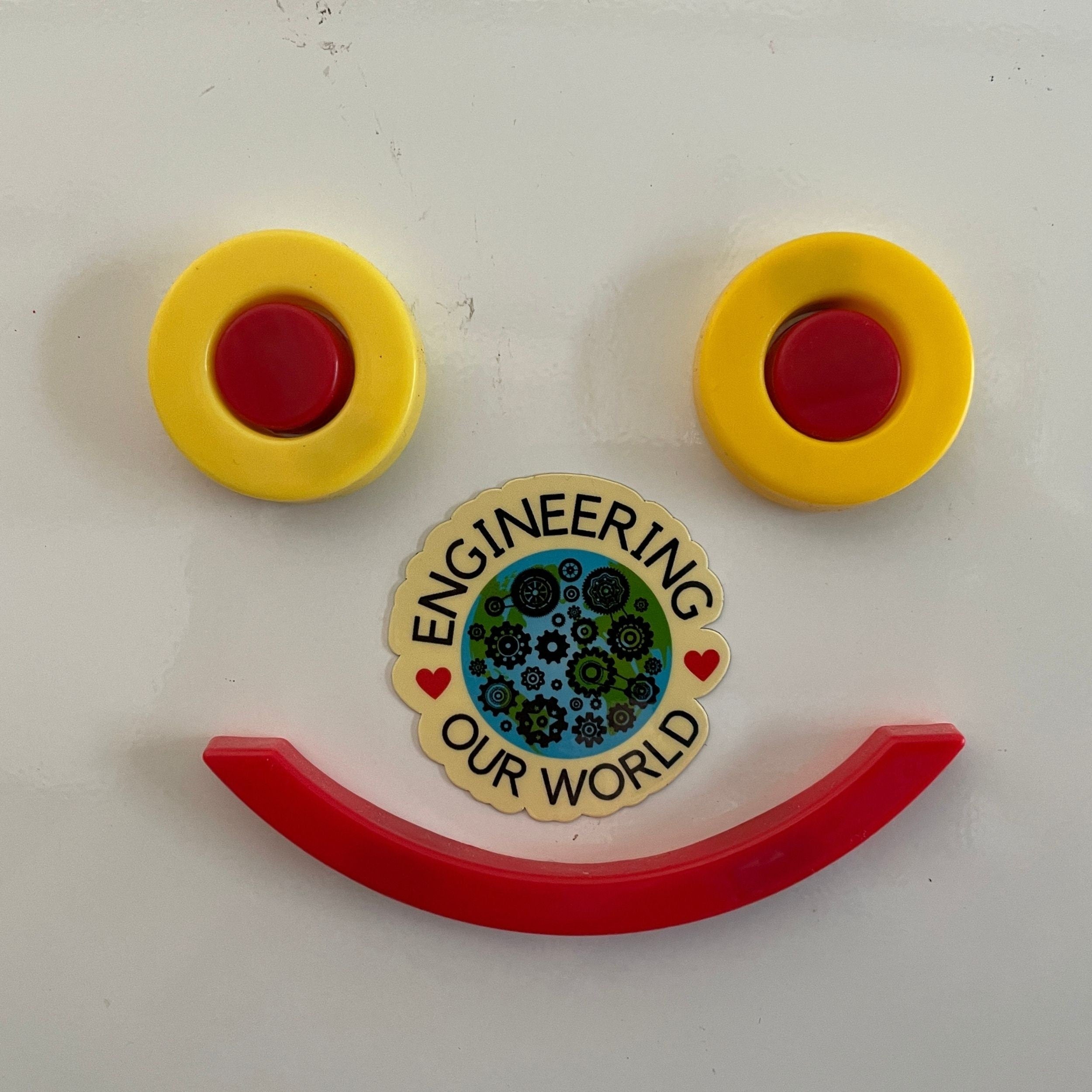 Engineering our World Vinyl Coated Magnet. Engineer Gift