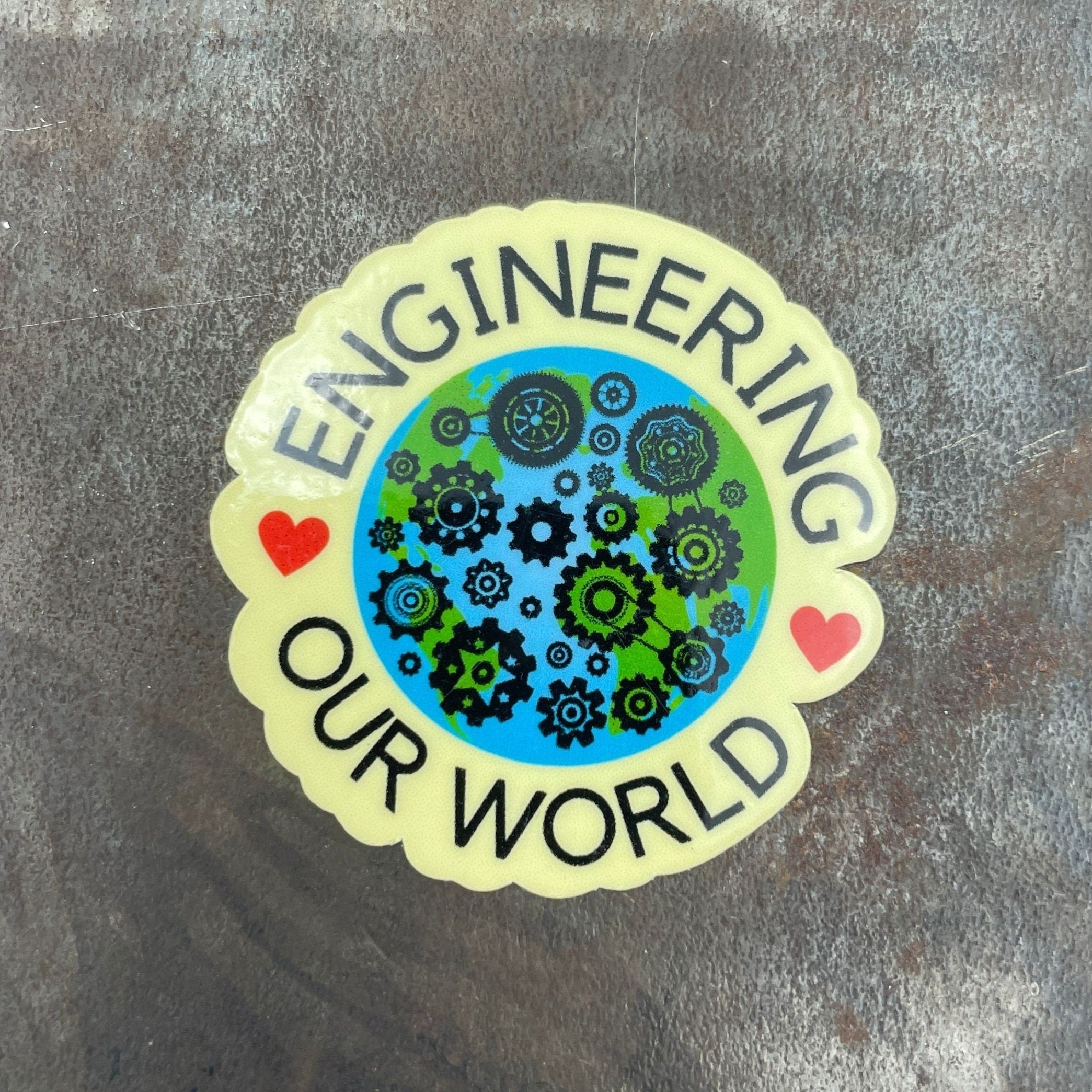 Engineering our World Vinyl Coated Magnet. Engineer Gift