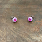 Pink Jewel Star Purple Stud Earrings made with upcycled LEGO®