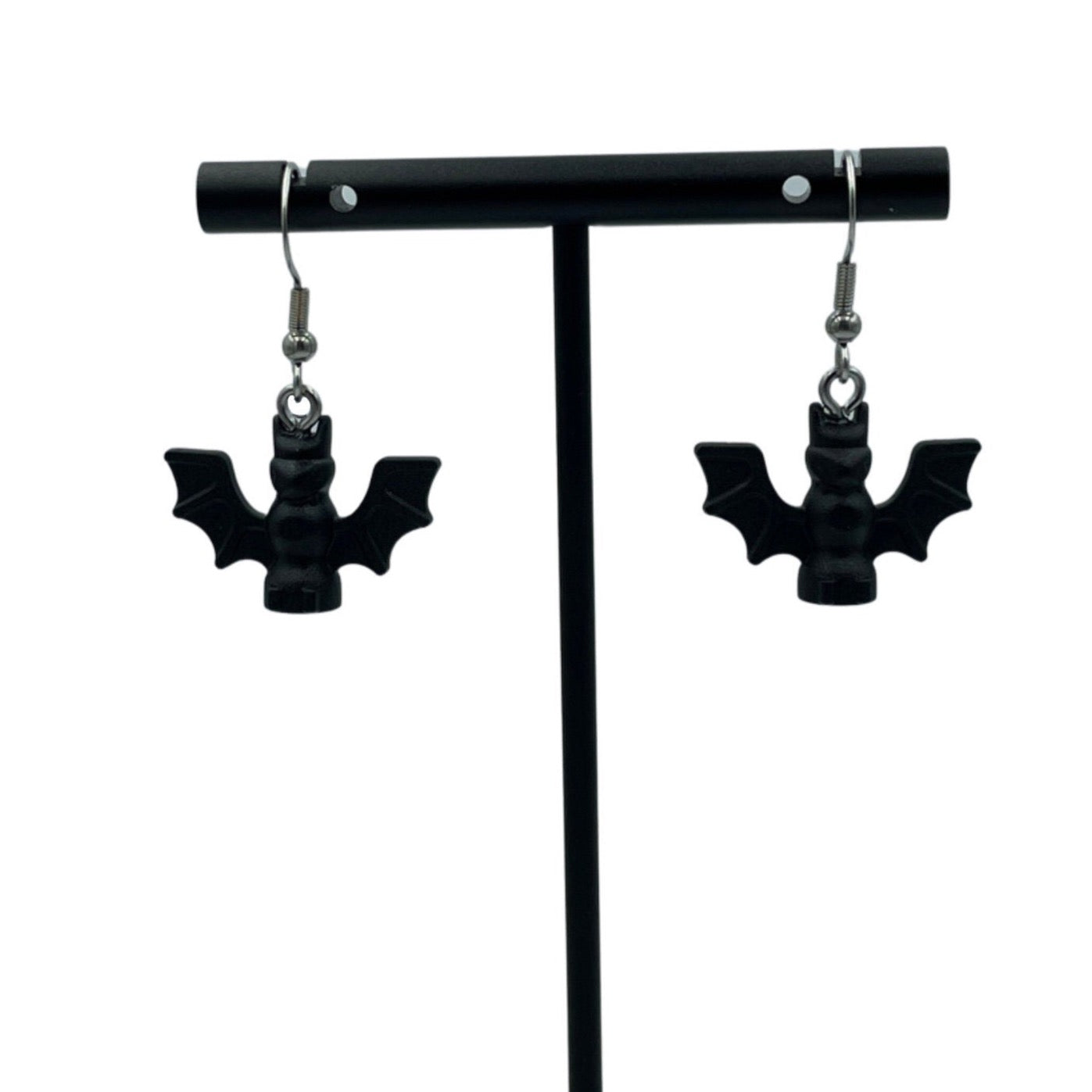 Spooky Bat Earrings made with upcycled LEGO®