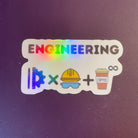 Engineer Holographic Vinyl Sticker. Engineering is Innovation, hard work and infinite cups of coffee Holographic decal