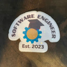 Graduation Software Engineer Sticker. Funny Engineering Graduate decal