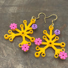 Yellow Floral Plant Earrings made with upcycled LEGO®