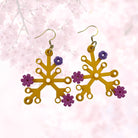 Yellow Floral Plant Earrings made with upcycled LEGO®