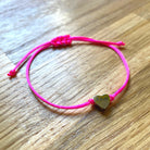 Personalised Minimalist Dainty Tiny Heart Bracelet in variety of colours. Engrave initials and date