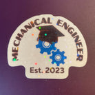 Graduation Mechanical Engineer Sticker. Funny Engineering Graduate decal