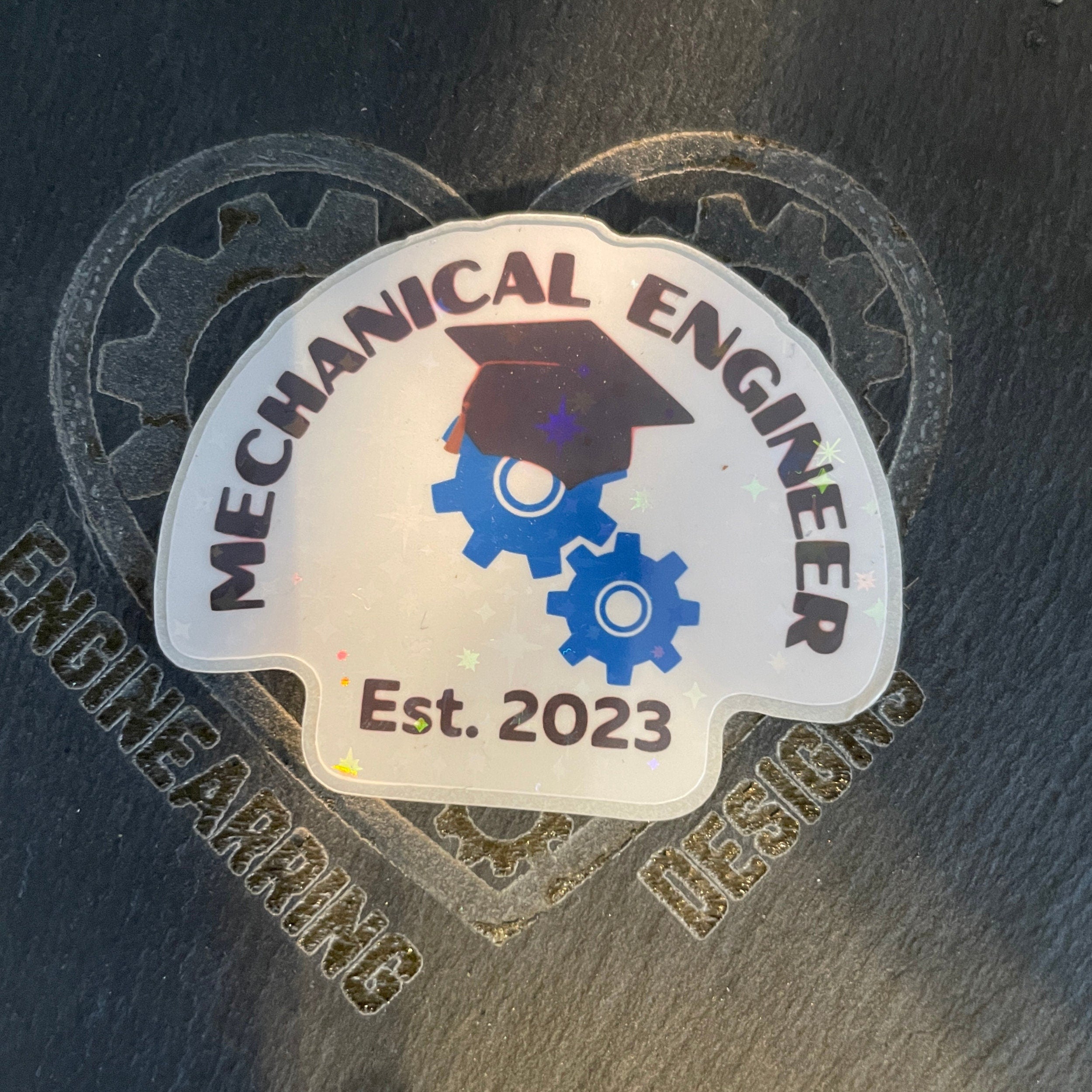 Graduation Mechanical Engineer Sticker. Funny Engineering Graduate decal