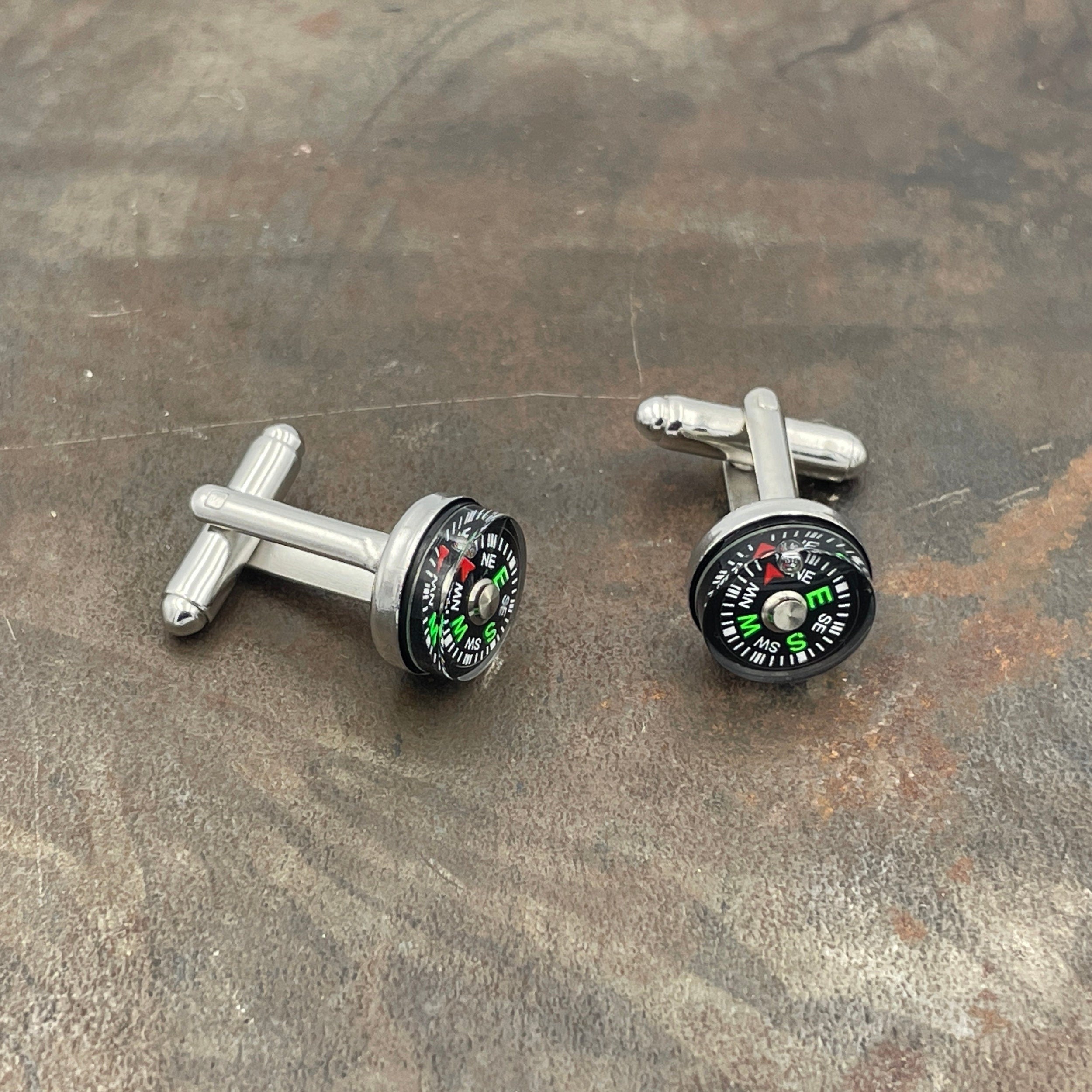 Round Functioning Compass Cufflinks