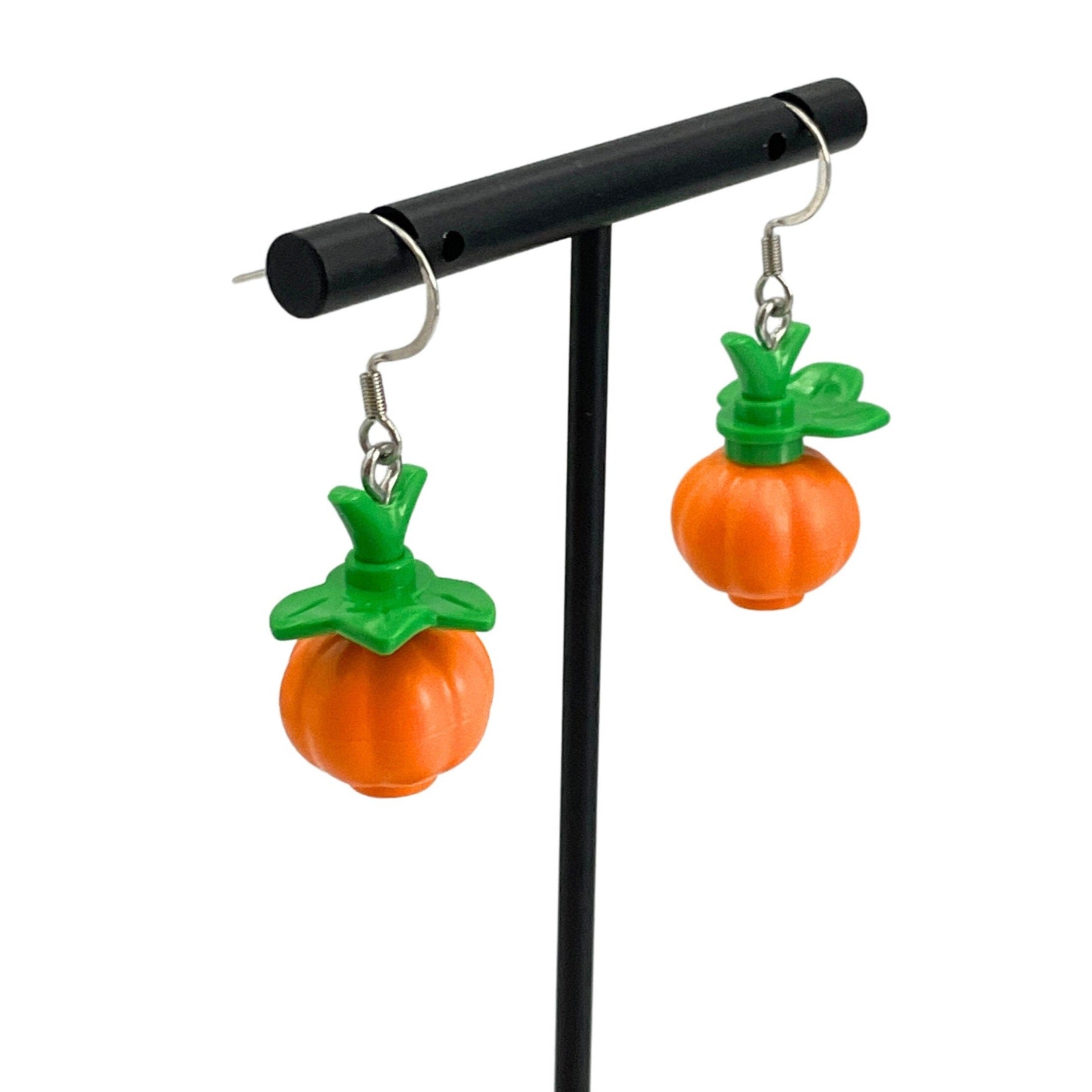 Spooky Pumpkin Earrings made with upcycled LEGO®