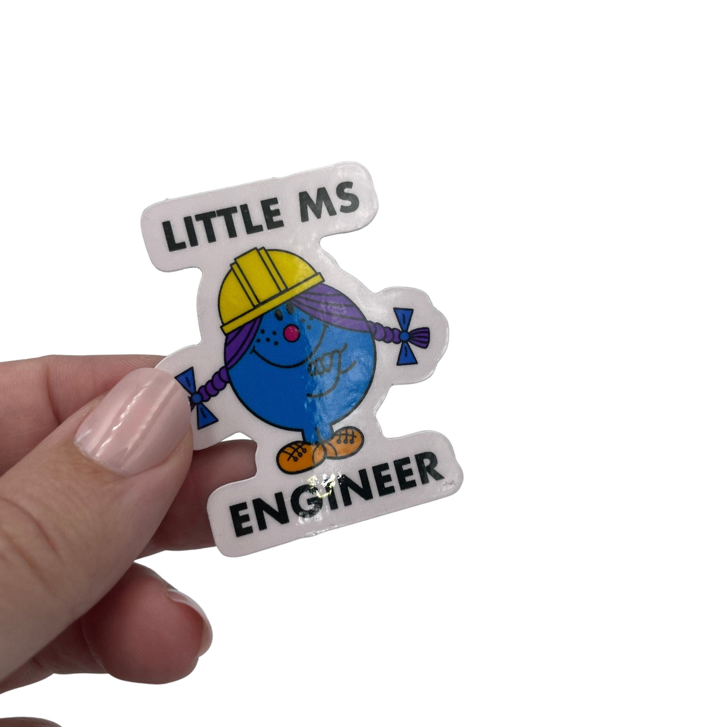 Little Ms Engineer Vinyl Coated Magnet. Women and Girls in Engineering Gift