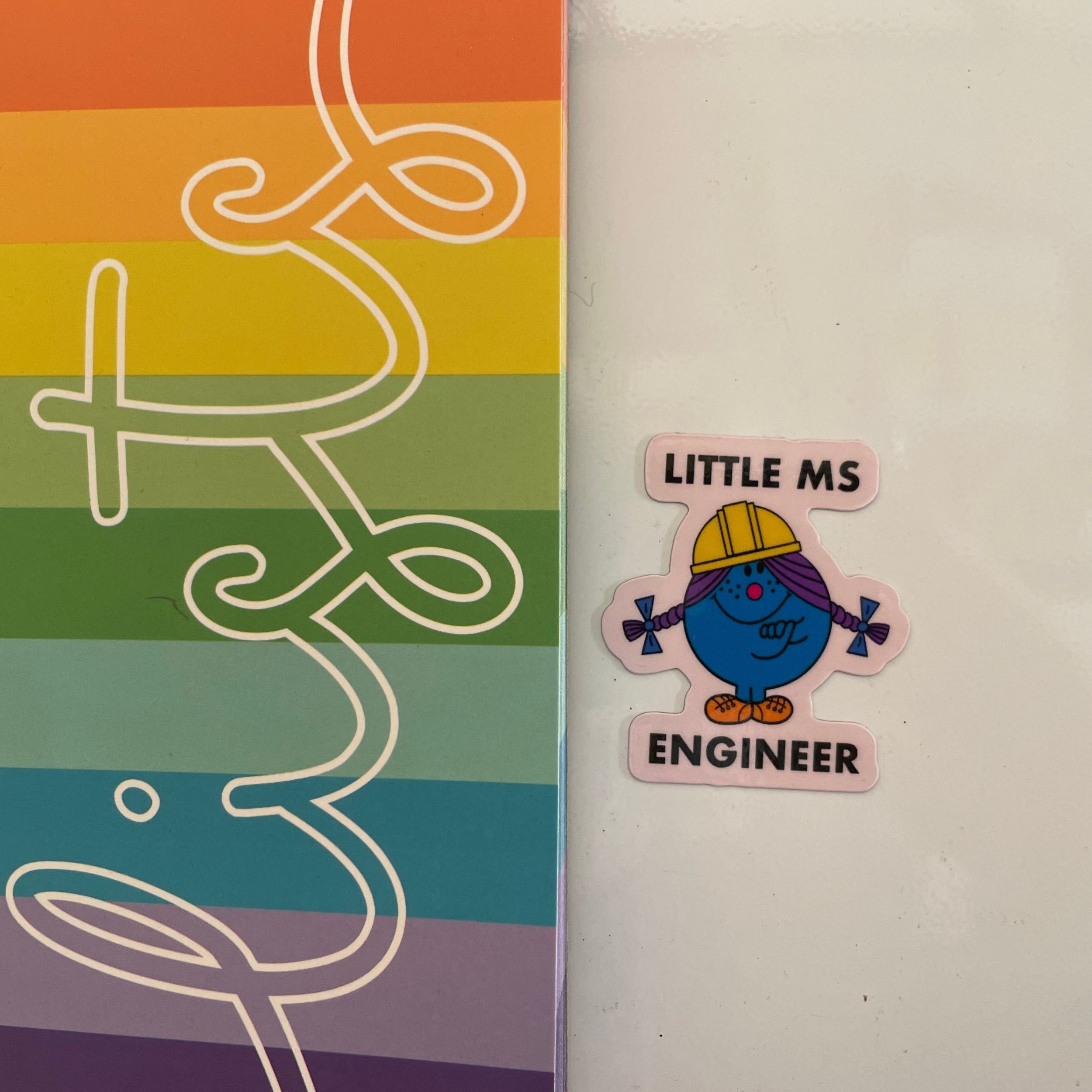 Little Ms Engineer Vinyl Coated Magnet. Women and Girls in Engineering Gift