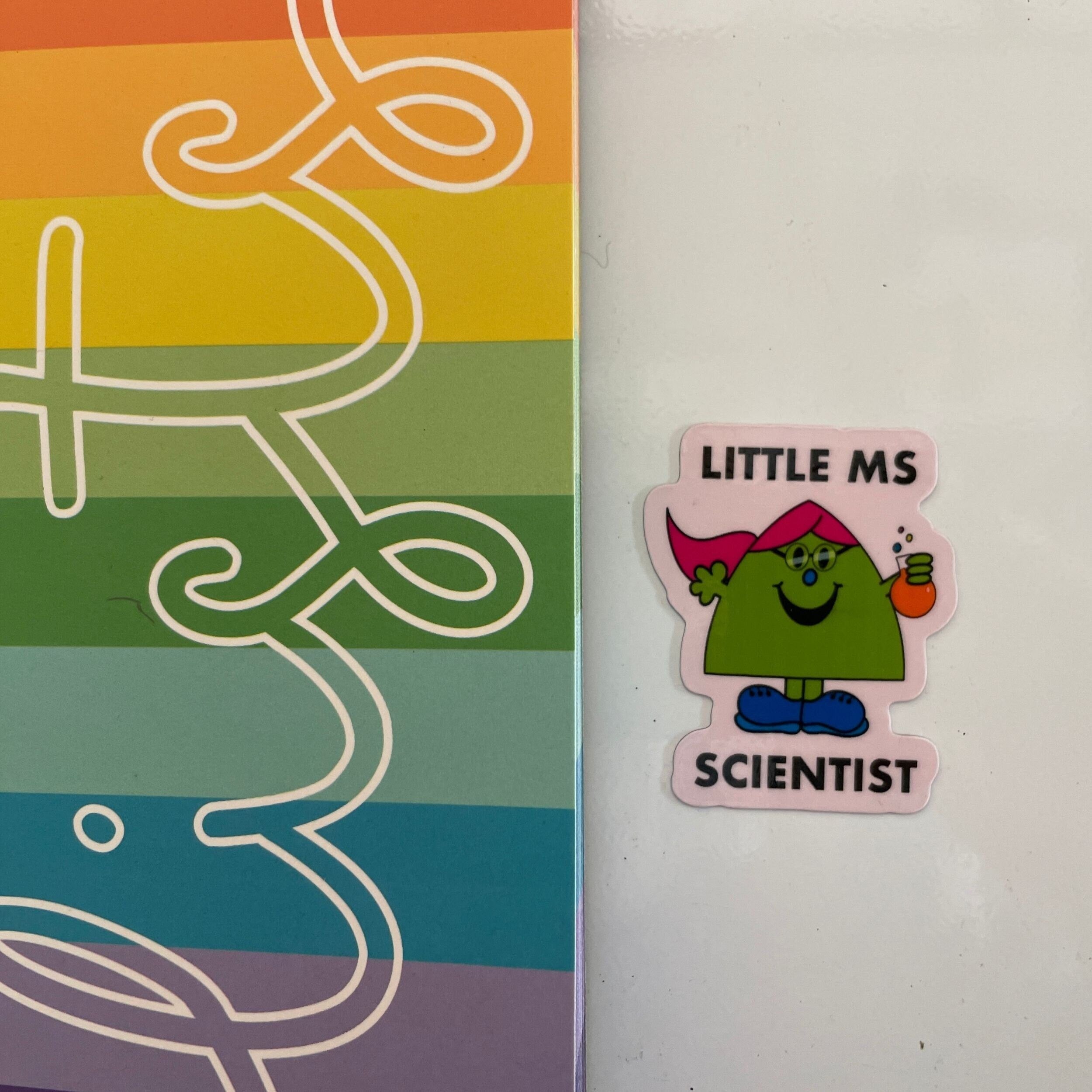 Little Ms Scientist Vinyl Coated Magnet. STEMinist Women and Girls in Science Gift