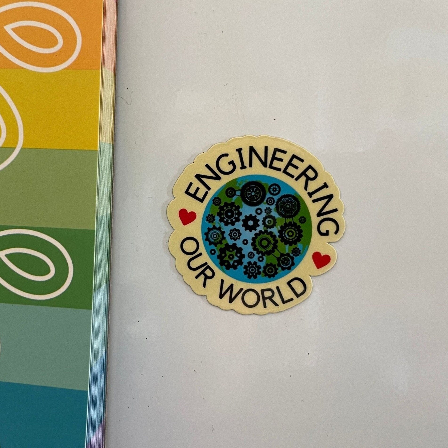 Engineering our World Vinyl Coated Magnet. Engineer Gift