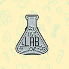 Science Enamel Pin. Live, Lab, Love Badge