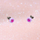 Pink Jewel Star Purple Stud Earrings made with upcycled LEGO®