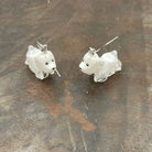 Ghost Dog Earrings made with upcycled LEGO®