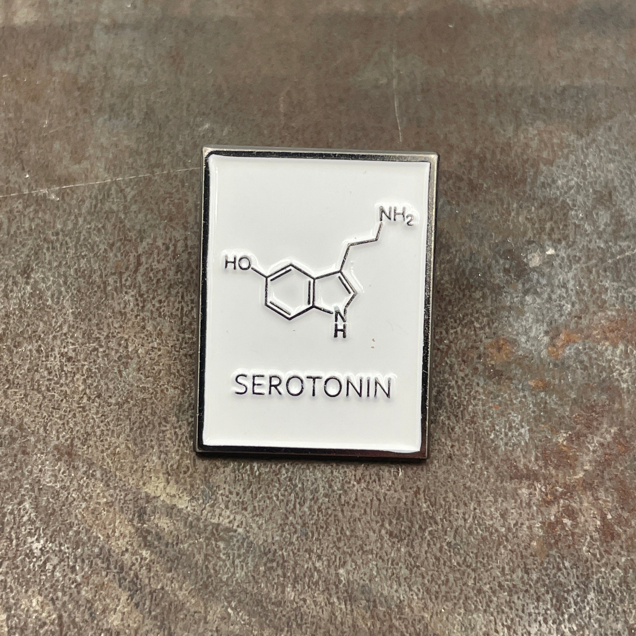 Serotonin Molecule Enamel Pin Badge