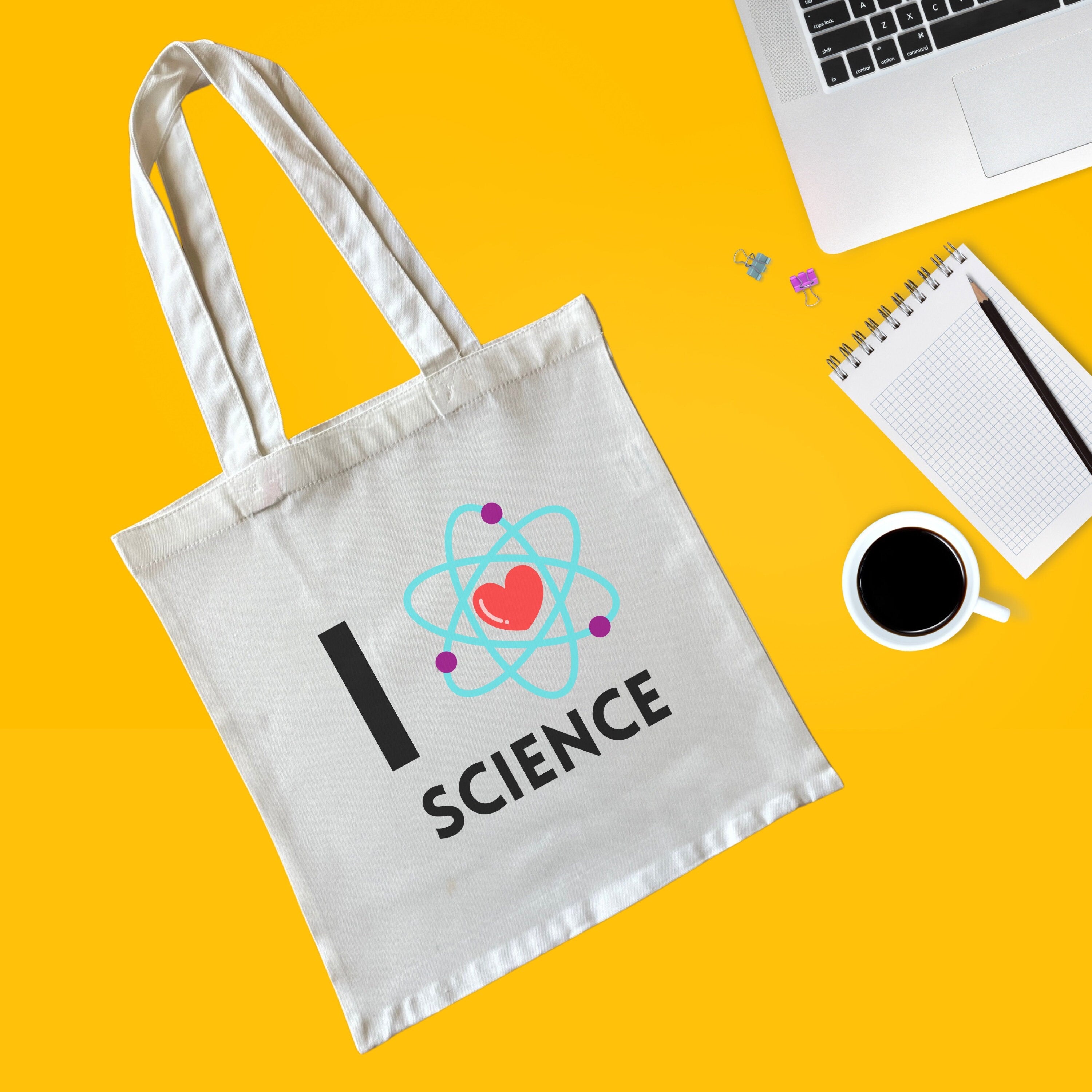EnginearringDesigns | I Love Science Thick Woven Tote Bag