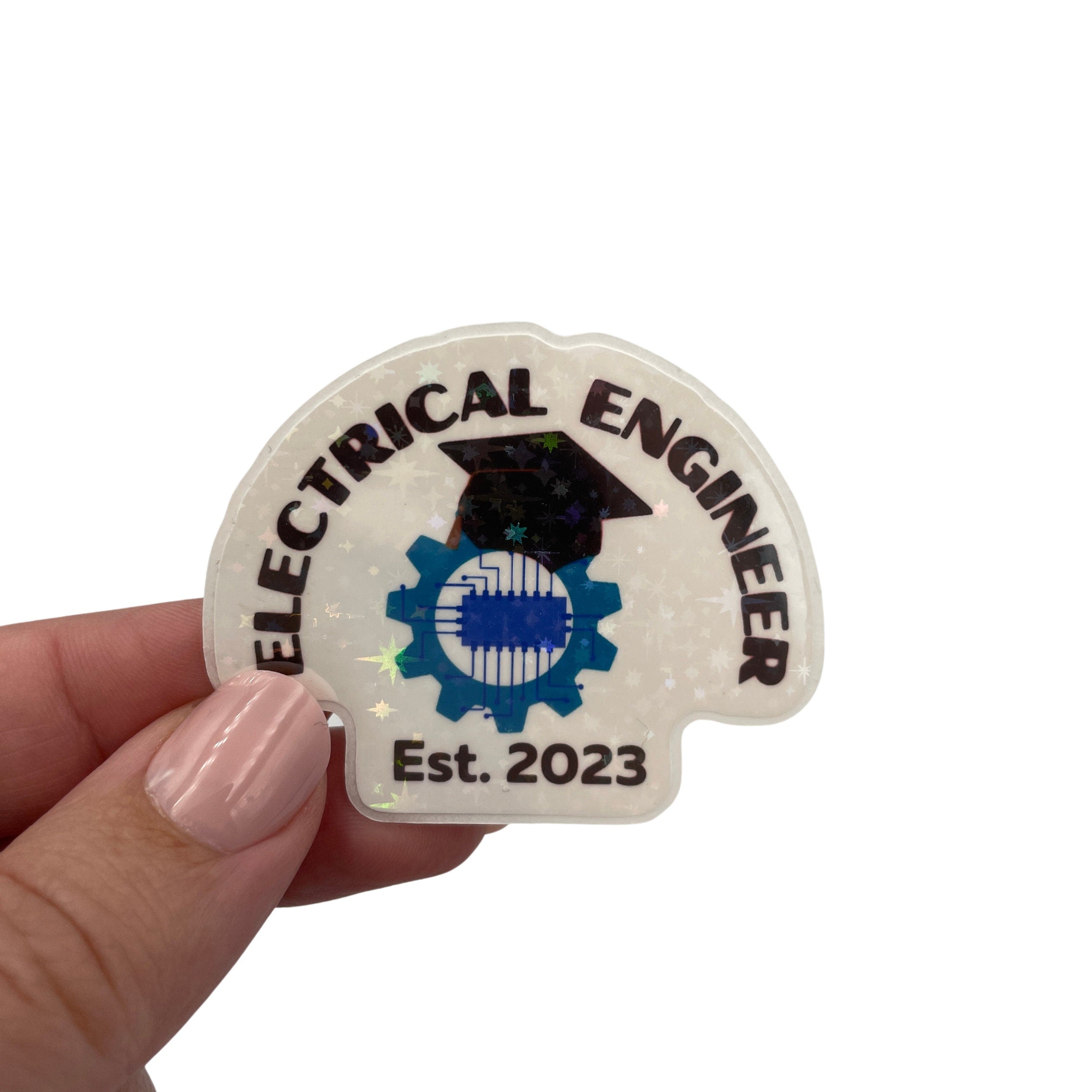 Graduation Electrical Engineer Sticker. Funny Engineering Graduate decal