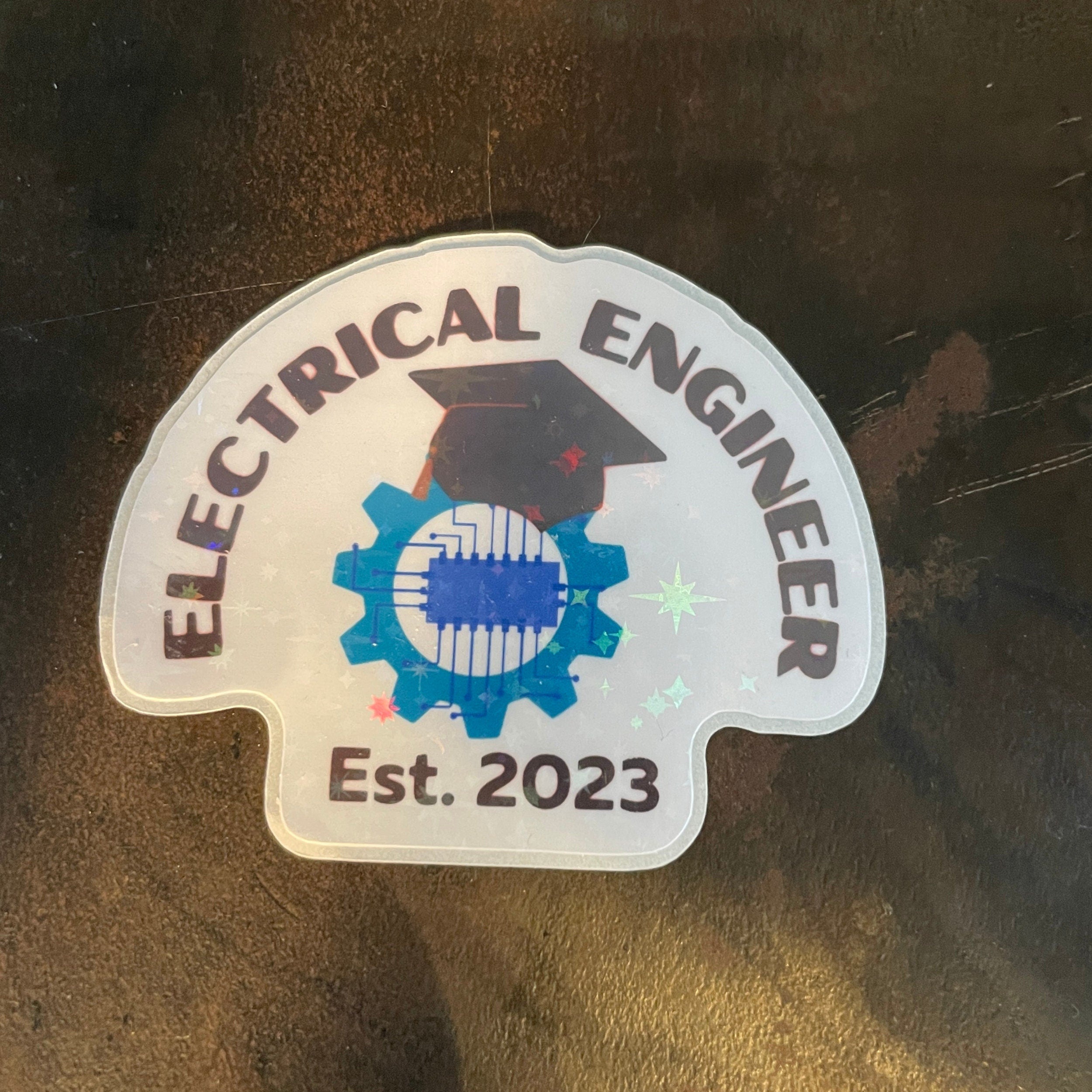 Graduation Electrical Engineer Sticker. Funny Engineering Graduate decal