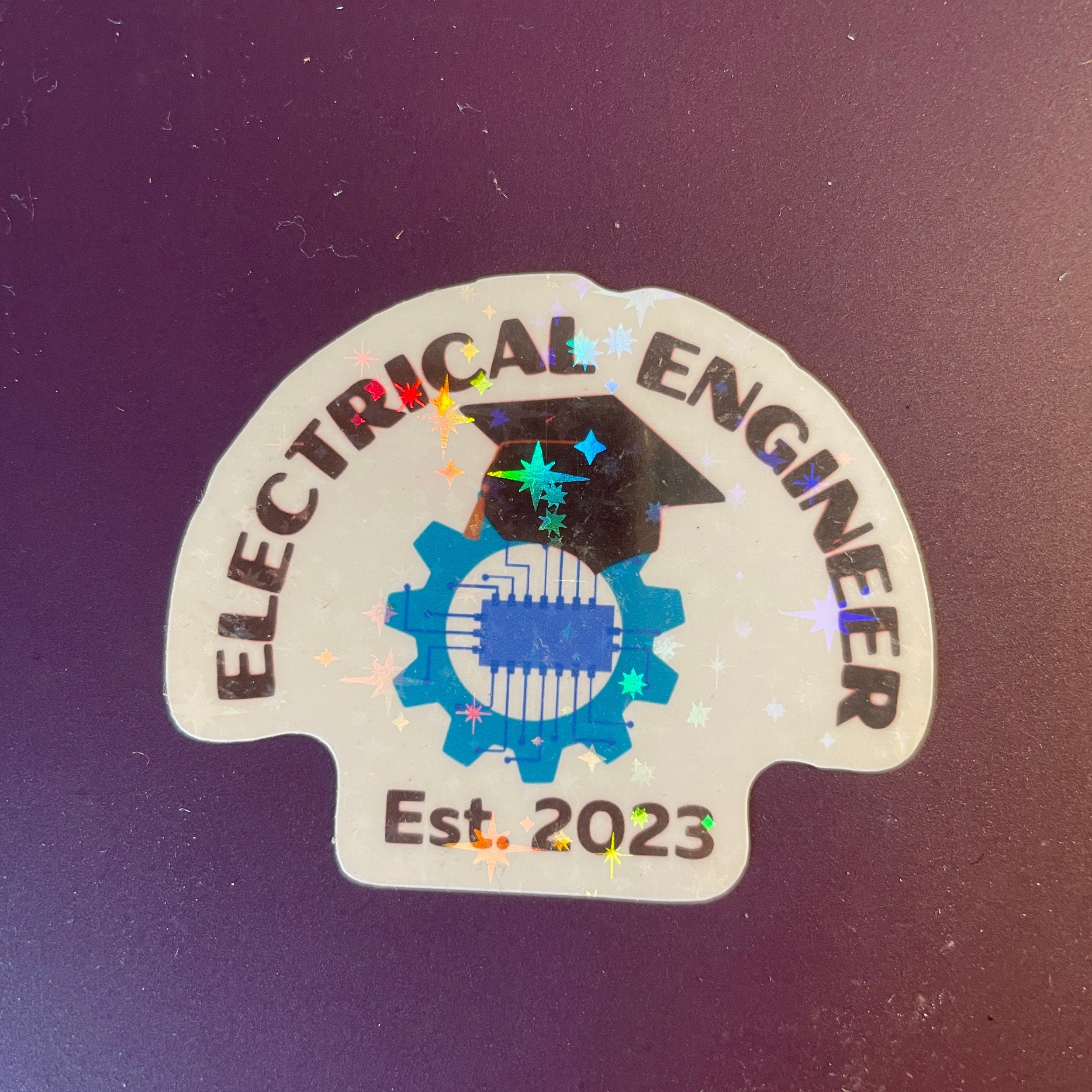 Graduation Electrical Engineer Sticker. Funny Engineering Graduate decal