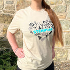 Graphic STEMinist Heart T-shirt. Women in STEM Science, Engineering, Tech and Math