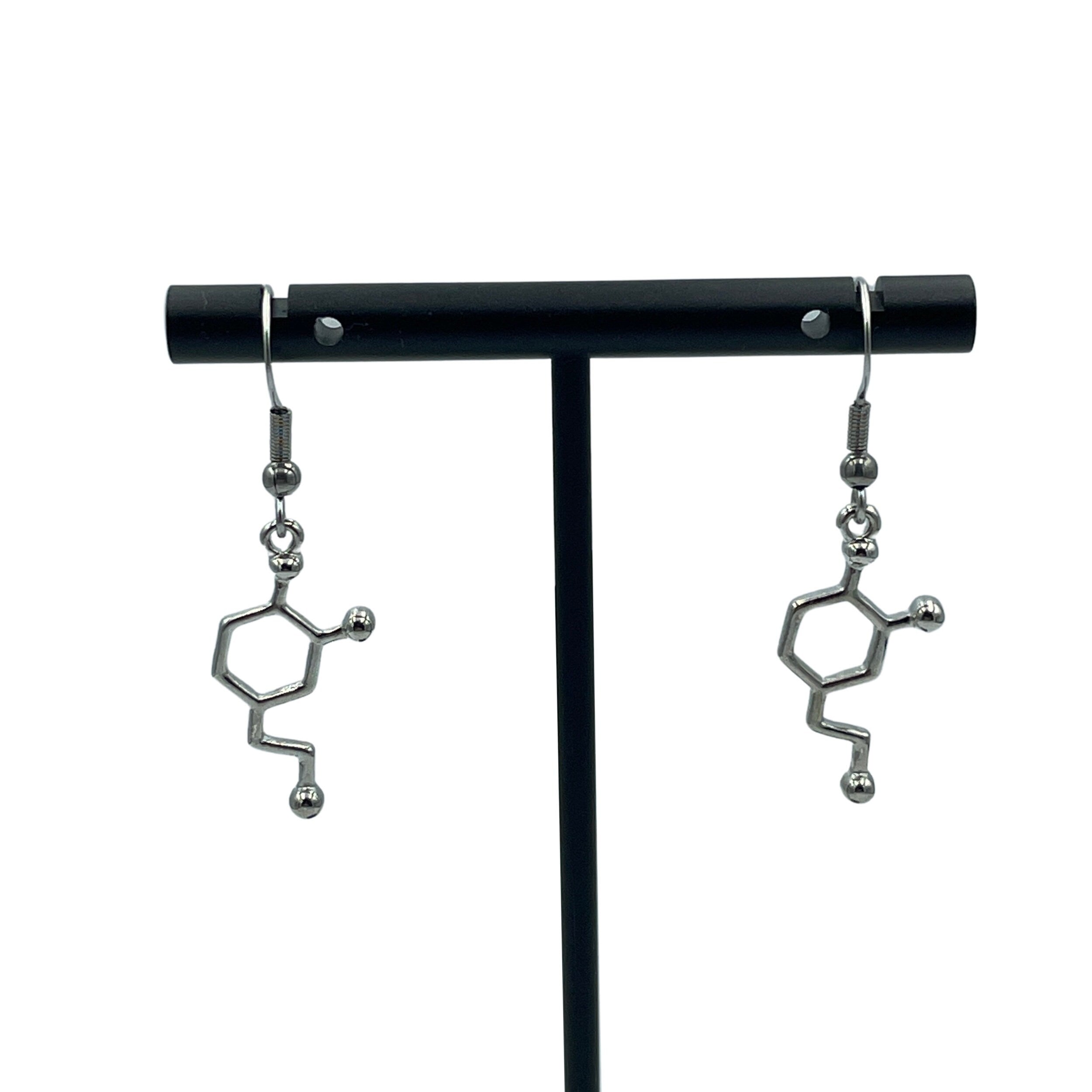 Dopamine Molecule Minimalist Geometric Earrings