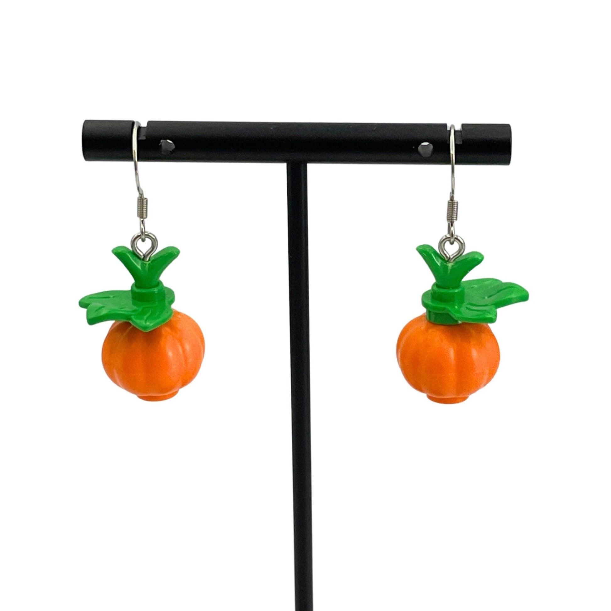 Spooky Pumpkin Earrings made with upcycled LEGO®