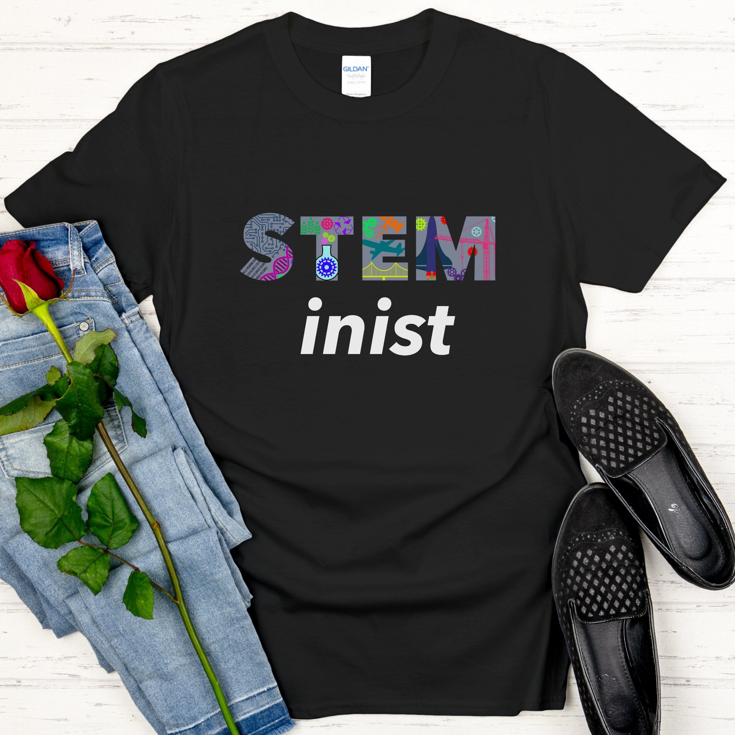 Graphic STEMinist T-shirt. Women in STEM Science, Engineering, Technology and Math Top