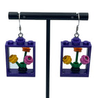 Window Flower box Statement Earrings made with upcycled LEGO®