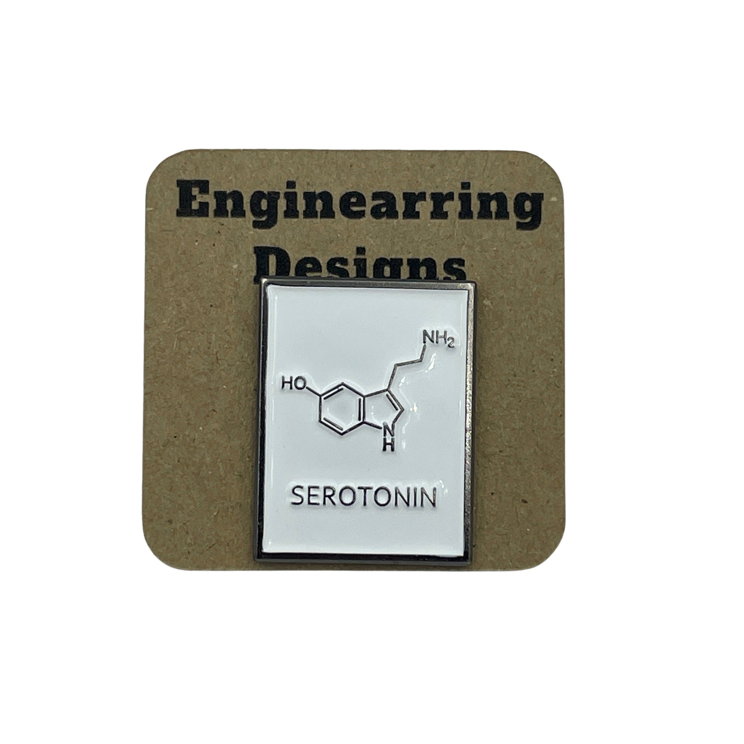 Serotonin Molecule Enamel Pin Badge