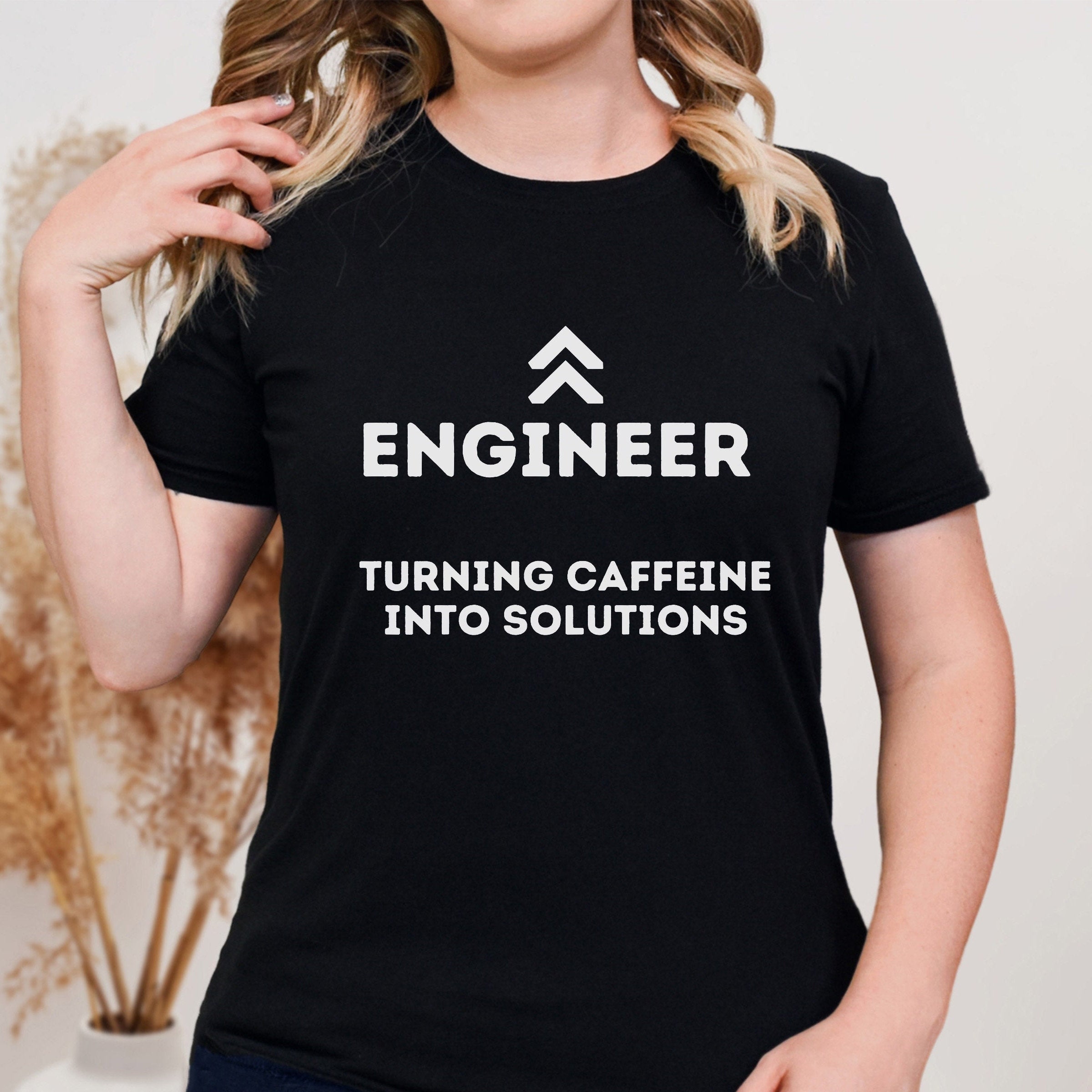 Engineering Turning Caffeine into Solutions T-shirt. Coffee Funny Engineer Top