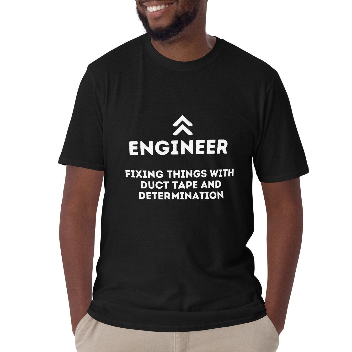 Engineering Fixing Things with Duct Tape and Determination T-shirt. Funny Engineer Top.