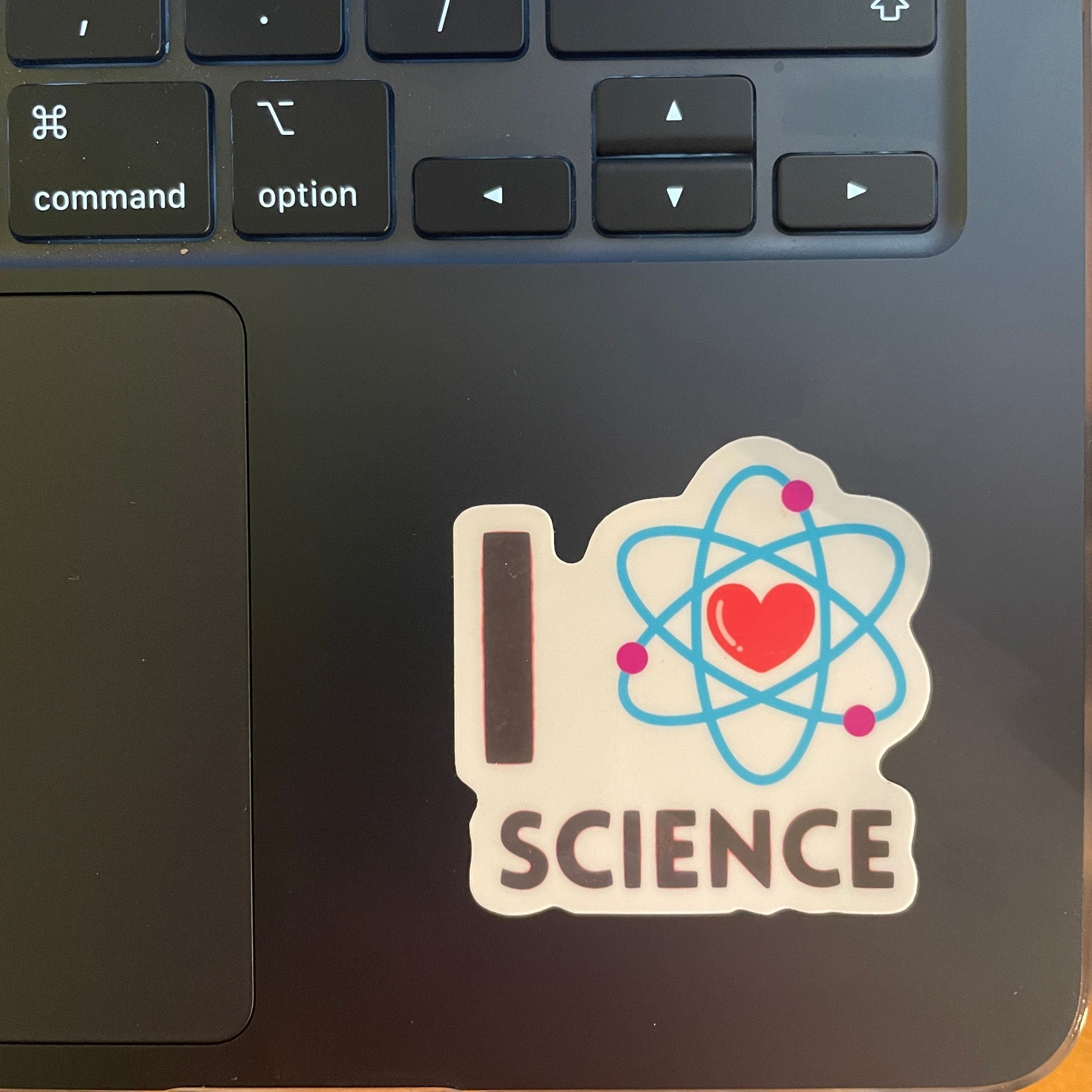 I Love Science Vinyl Decal Sticker. Scientist Gift