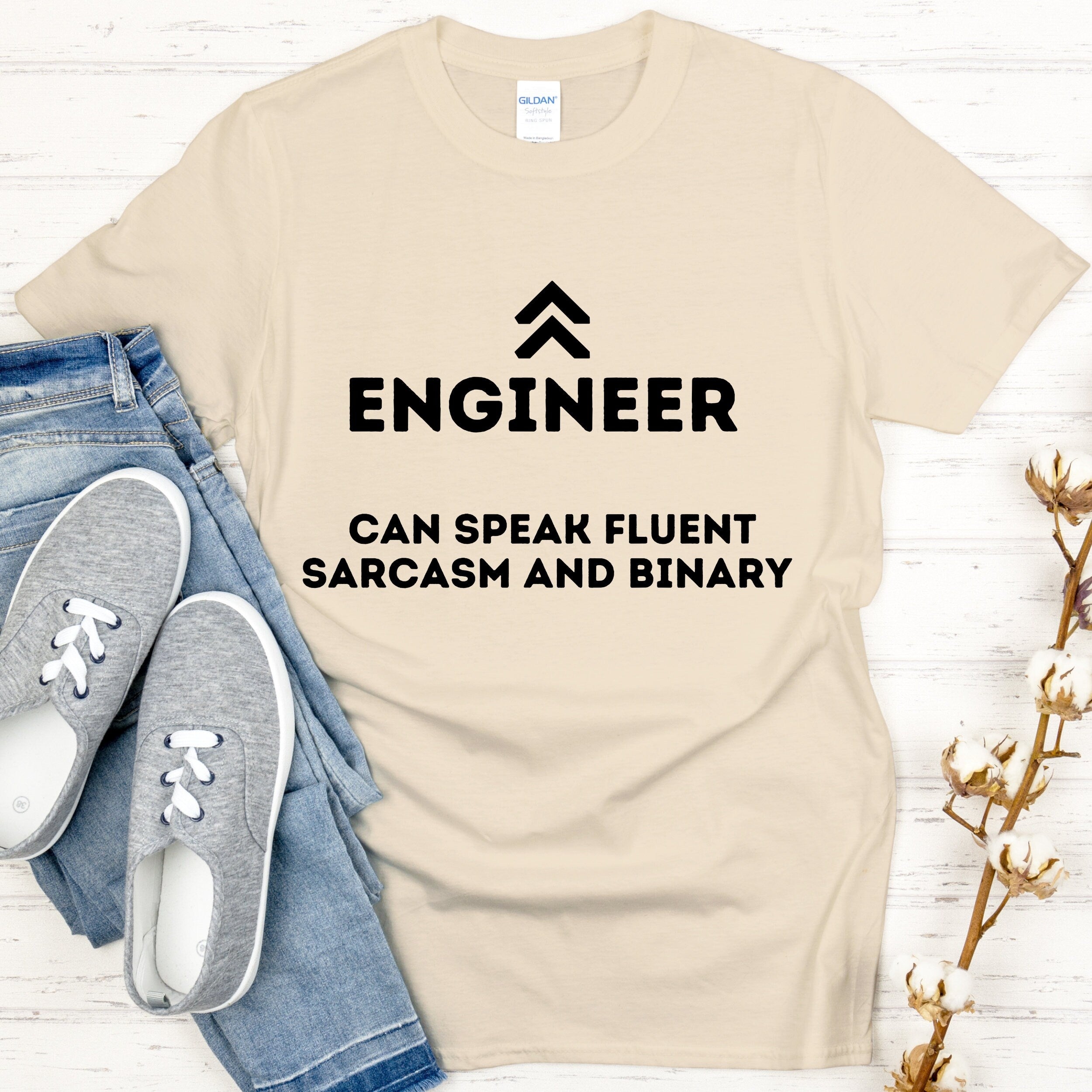 Engineering Speaking Fluent Sarcasm and Binary T-shirt. Sarcastic Engineer Top