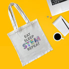 Eat Sleep STEM Repeat Thick Woven Tote Bag