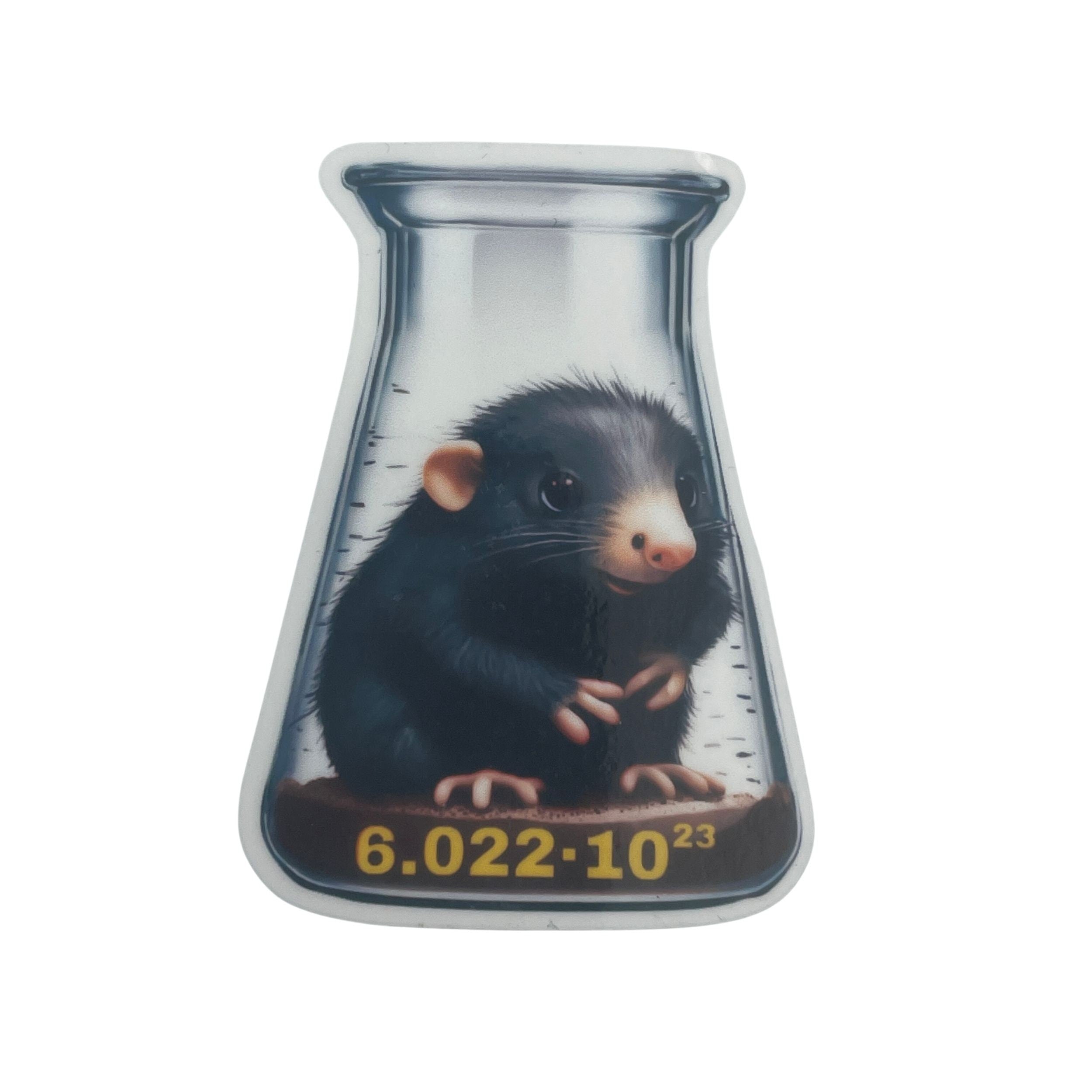 Adorable Mole in a Beaker with Avogadro's Constant Chemistry Vinyl Sticker