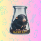 Adorable Mole in a Beaker with Avogadro's Constant Chemistry Vinyl Sticker