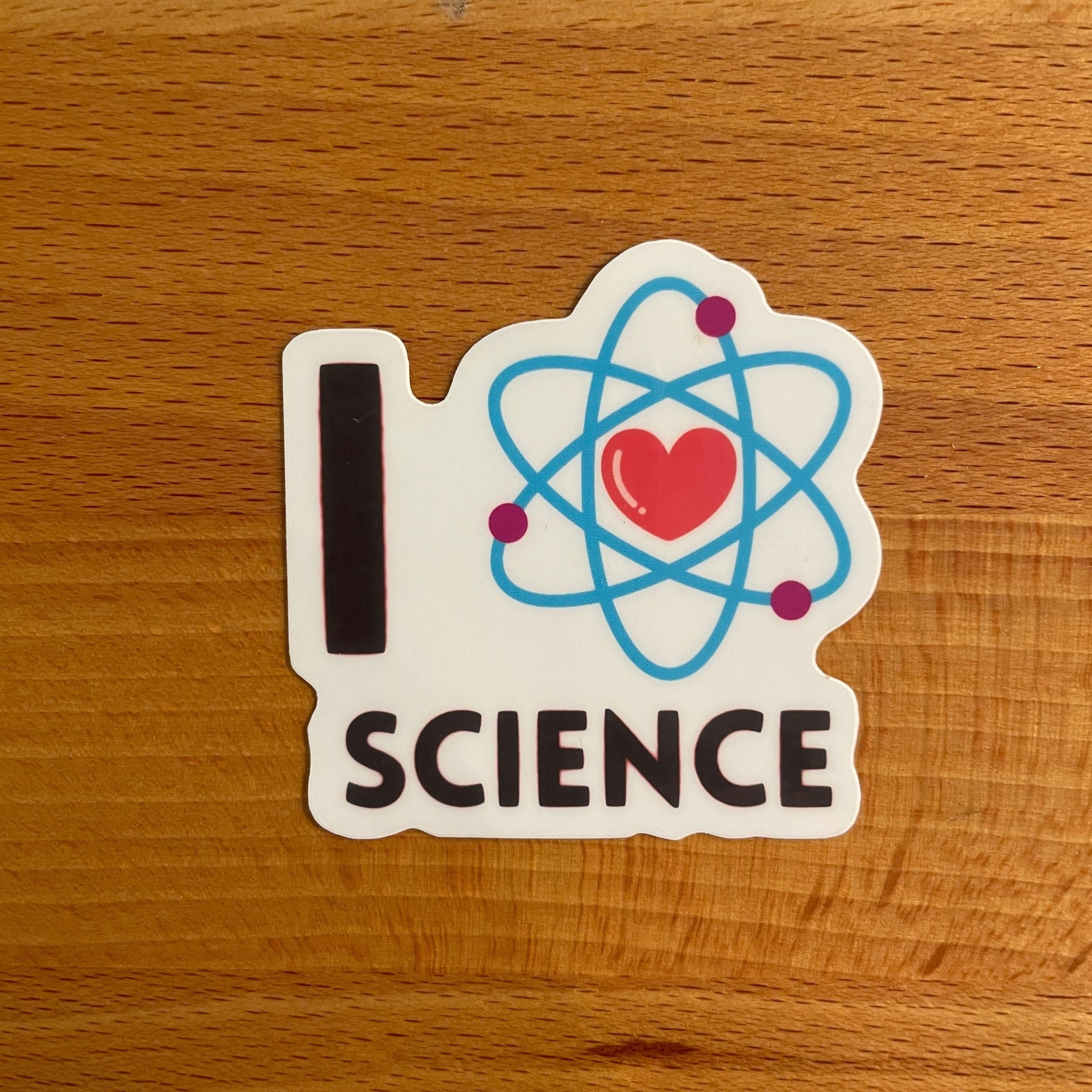 I Love Science Vinyl Decal Sticker. Scientist Gift