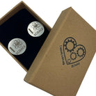 Engraved Science Cufflinks. Stainless Steel I Love Science Atom cuff links