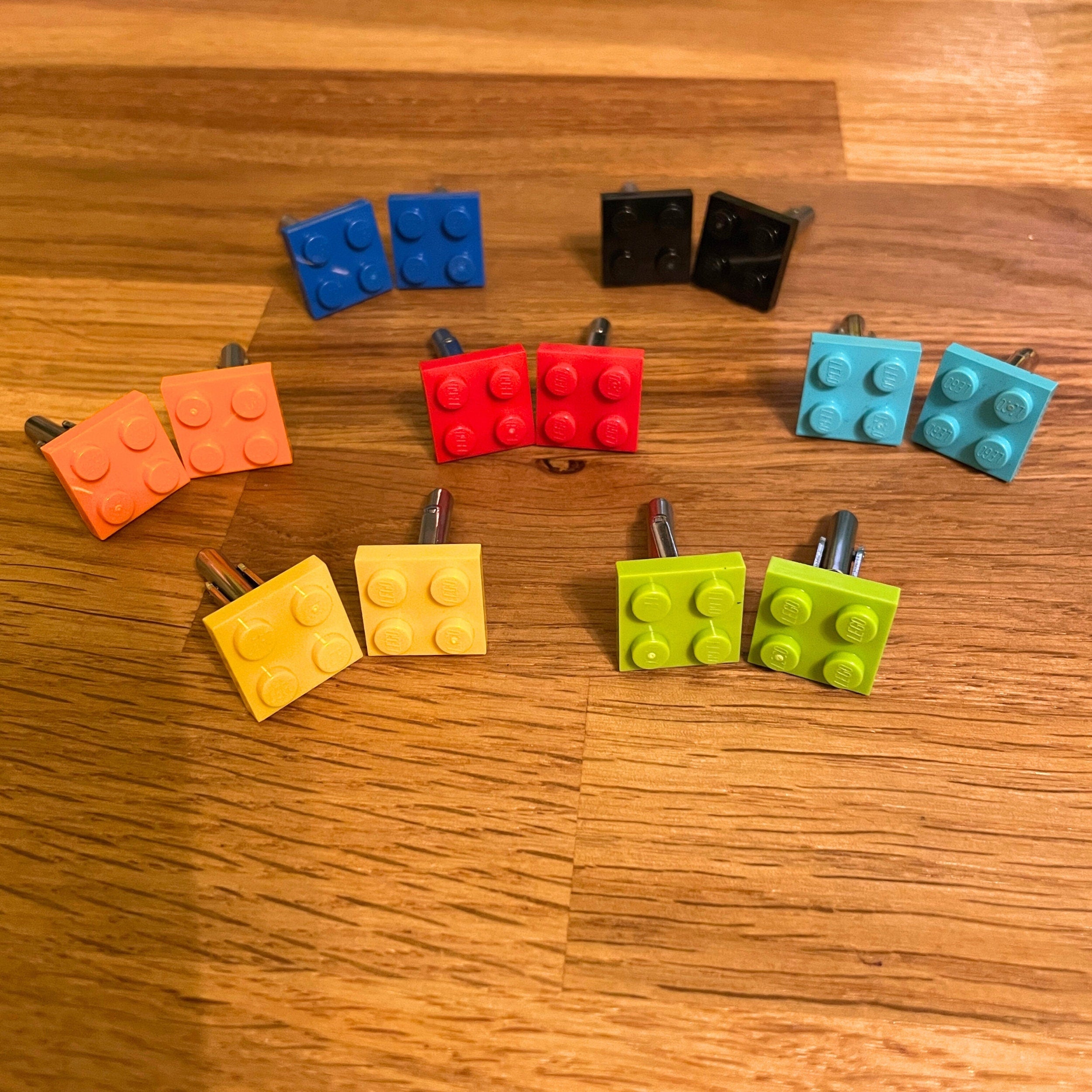 Upcycled Cufflinks made with upcycled LEGO®. Geeky Fun gift you can personalise