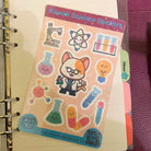 Kawaii Holographic Science Sticker Sheet. Cute Scientist decals