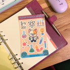 Kawaii Holographic Science Sticker Sheet. Cute Scientist decals