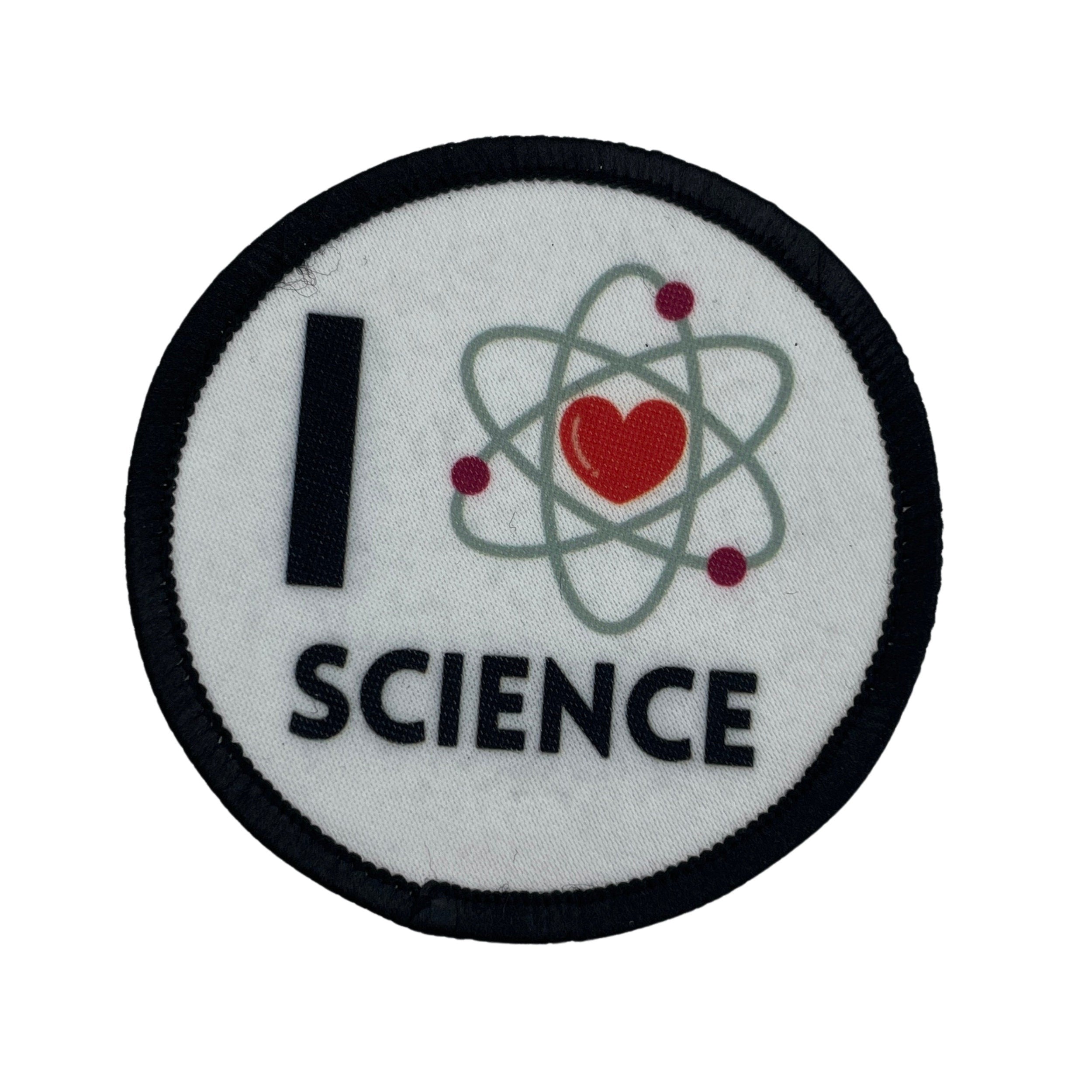 I Love Science Printed Iron on Patch. I Heart Science